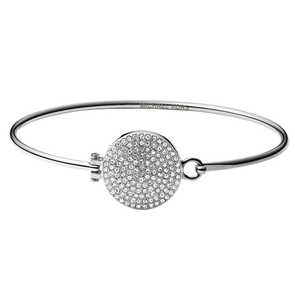 LOWEST! Michael Kors silver pave disk bracelet - Picture 3 of 4